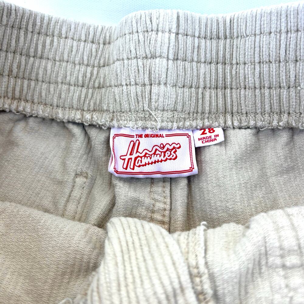 Hammies Women’s Retro High Waisted Corduroy Shorts Beige Size 28 - Picture 3 of 6